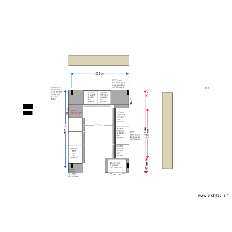 banque accueil meubles avant plan bar V2. Plan de 0 pièce et 0 m2