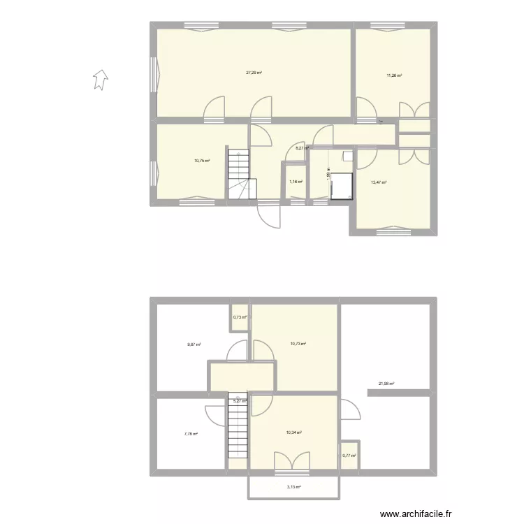 maison. Plan de 15  et 143 m²