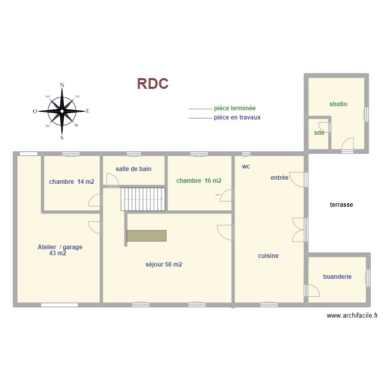 Duvivier. Plan de 8 pièces et 214 m2