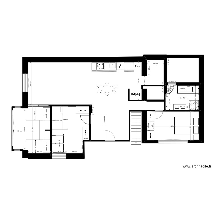 Dernier projet Deauville 2. Plan de 1 pièce et 5 m2