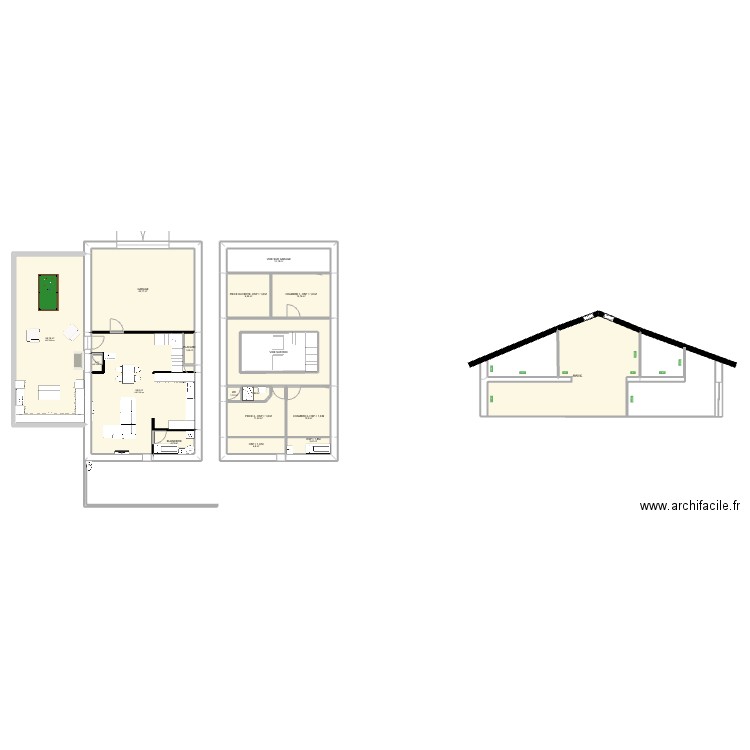 maison EN COURS. Plan de 18 pièces et 321 m2