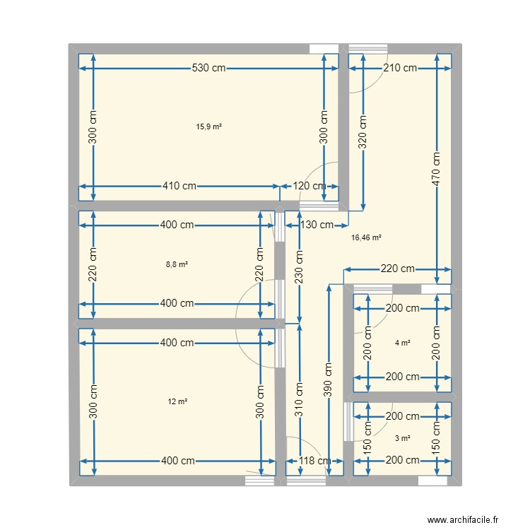 LE PLAN 72M2 (3). Plan de 6 pièces et 60 m2