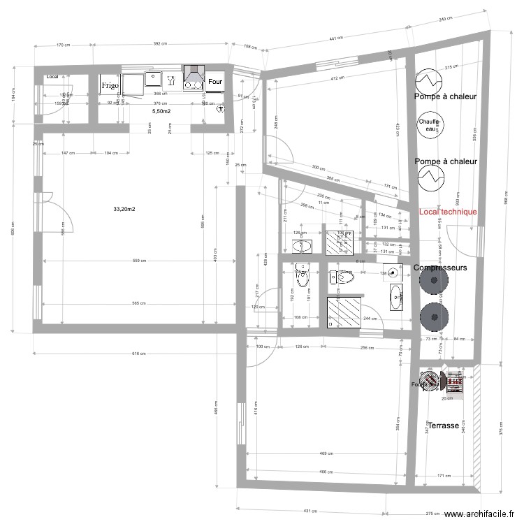 Maison de gardien avec local technique. Plan de 0 pièce et 0 m2