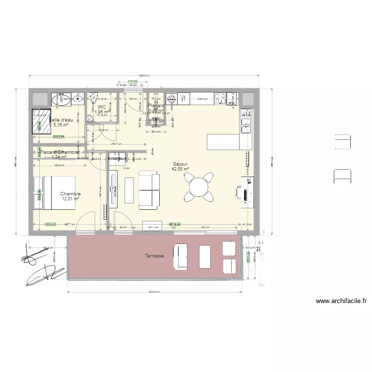 Appartement Concarneau. Plan de 