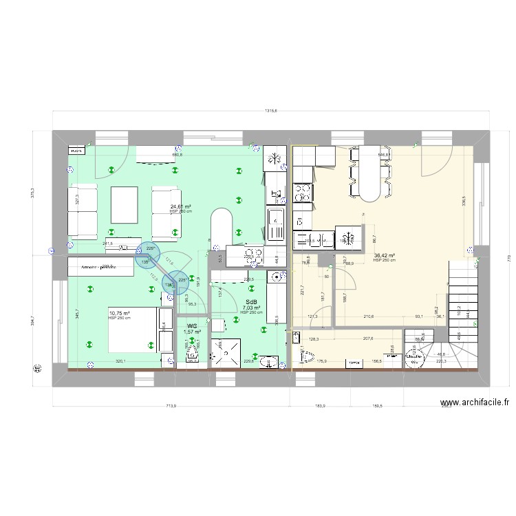 Cotations RDC Projet 10. Plan de 0 pièce et 0 m2