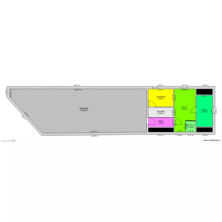 Auberge du val de loir (2&egrave;me &eacute;tage). Plan de 