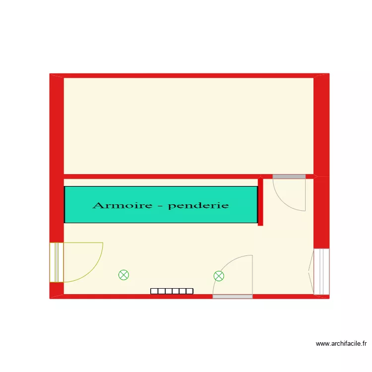 dressing grenier. Plan de 