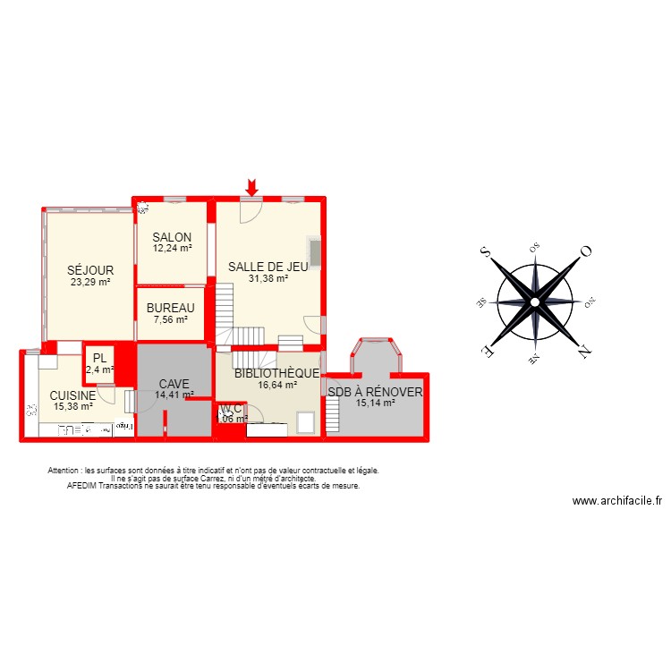 BI 11908 - . Plan de 34 pièces et 449 m2