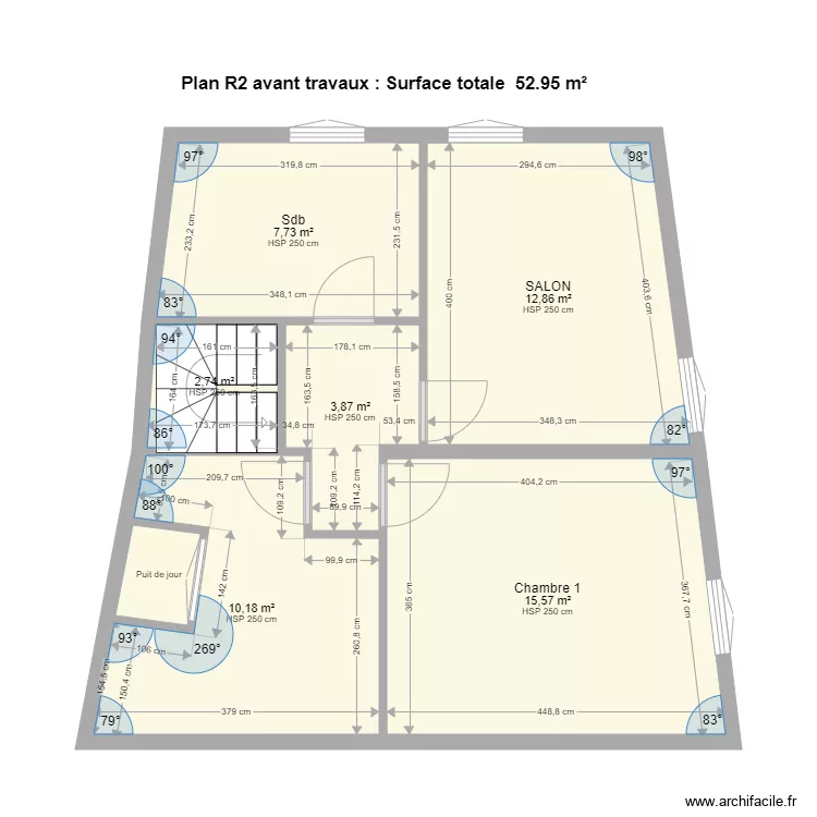 PAMIERS3 R2 avant travaux. Plan de 