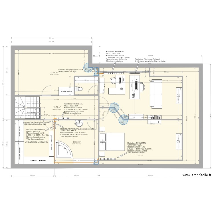 PLAN ETAGE LUISANT CHAUFFAGE Radiateurs Réggane Compact 3010. Plan de 0 pièce et 0 m2