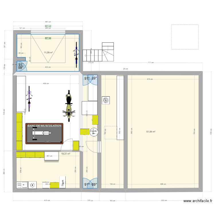 BeaufortEtage2023_soussol. Plan de 3 pièces et 82 m2