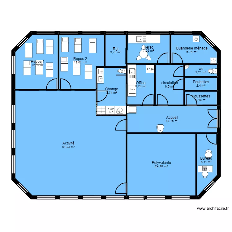B94VS15F projet 1 surface. Plan de 