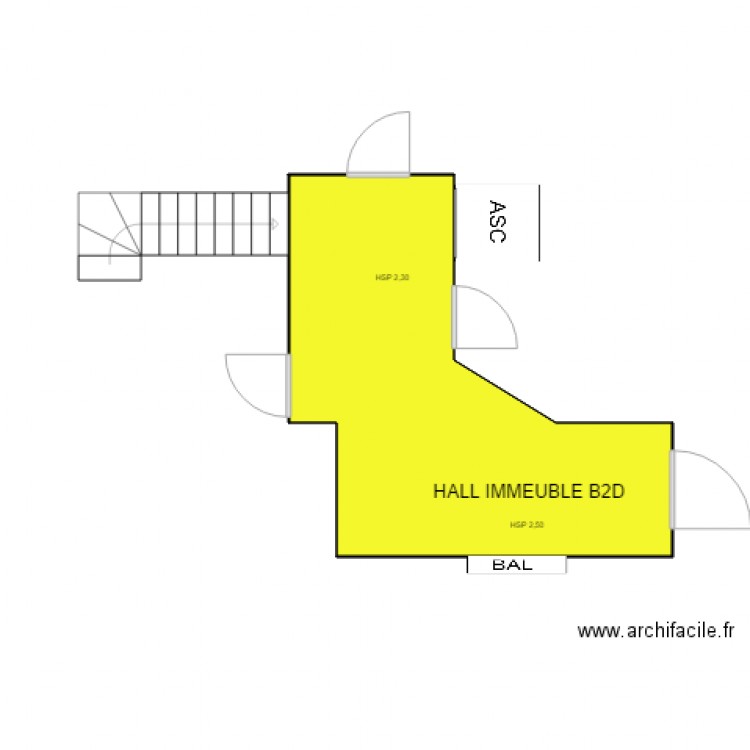 HALL IMMEUBLE B2D corrigé. Plan de 0 pièce et 0 m2