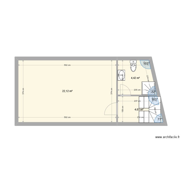Comble VILLERVILLE avec modification. Plan de 0 pièce et 0 m2