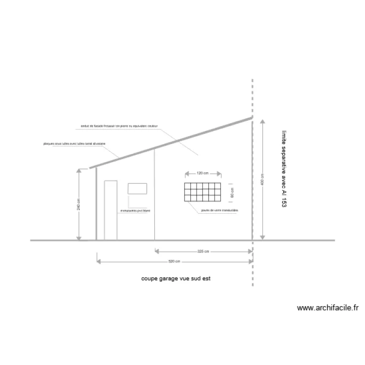 plan de coupe garage sud est. Plan de 