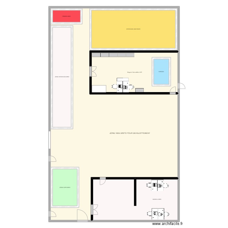 IMPLANTATION KARDEX. Plan de 8 pièces et 661 m2