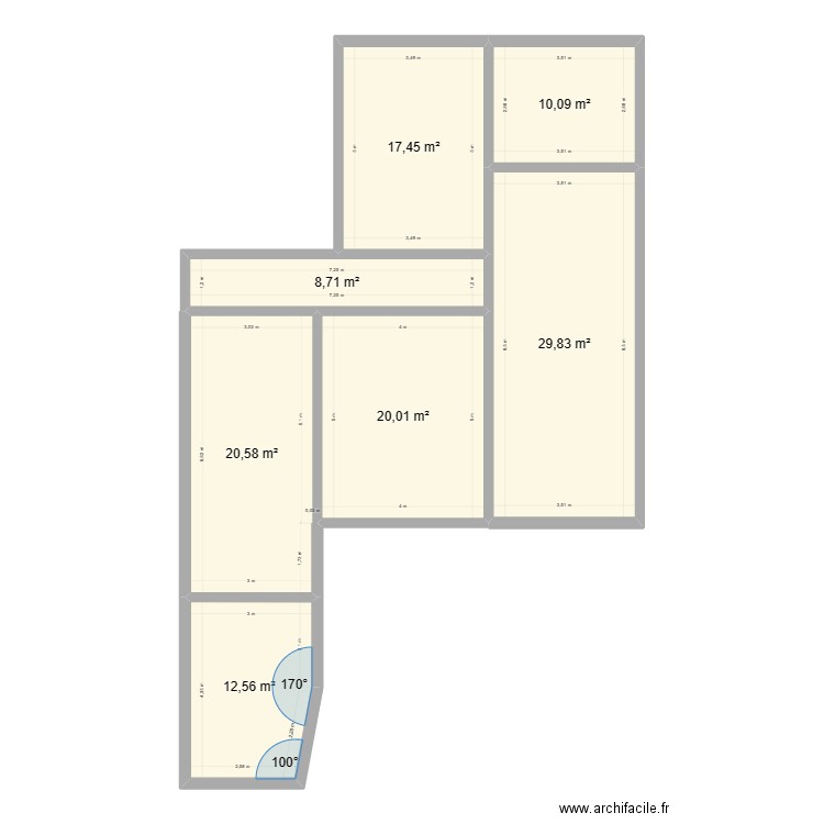 cabinet 4. Plan de 7 pièces et 119 m2