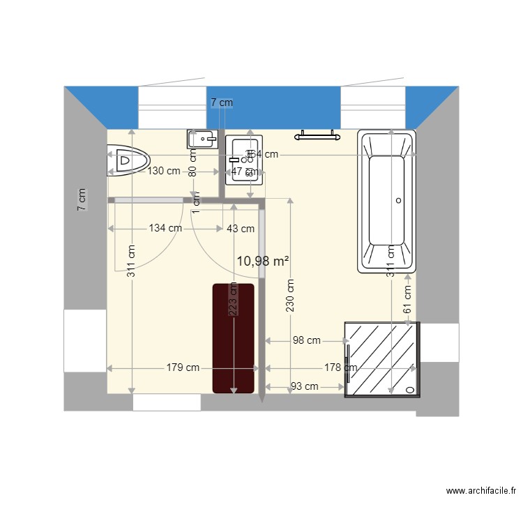 salle de bains rdc 7 avril 2021. Plan de 0 pièce et 0 m2
