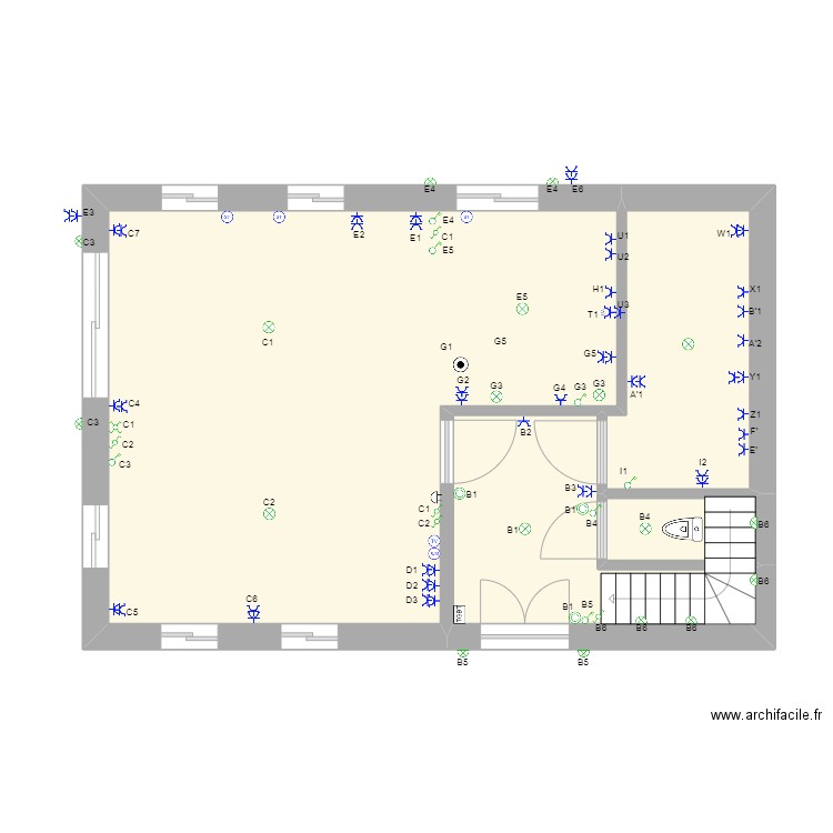 Maison 3. Plan de 9 pièces et 89 m2