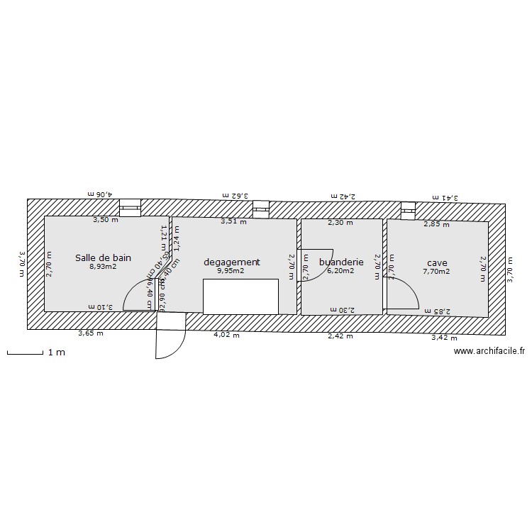 rdc arriere 01. Plan de 0 pièce et 0 m2