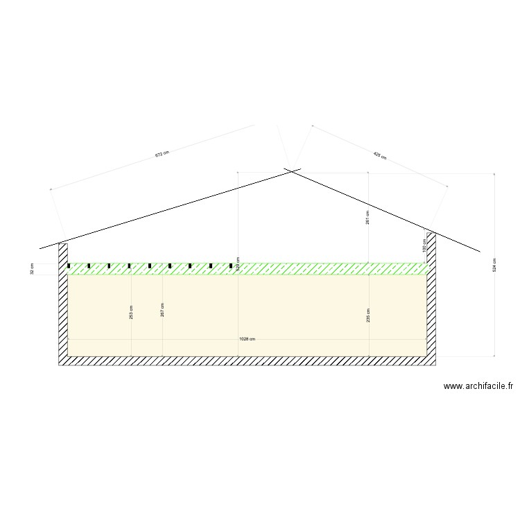 coupe. Plan de 0 pièce et 0 m2
