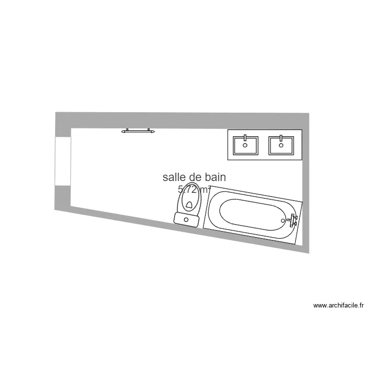 salle de bain 1&egrave;re option. Plan de 