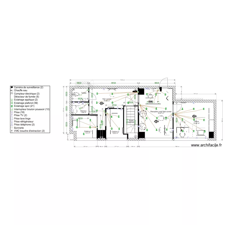 Plan Electrique Institut Liyah Paris. Plan de 