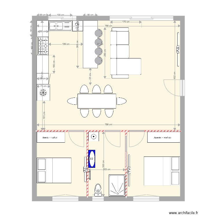 plan final. Plan de 4 pièces et 75 m2