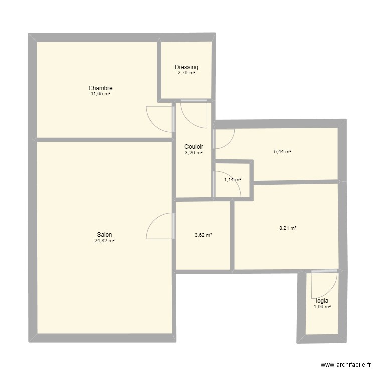 appartement lea et moi. Plan de 9 pièces et 63 m2