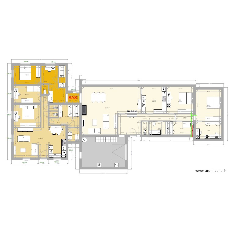 plus court. Plan de 0 pièce et 0 m2