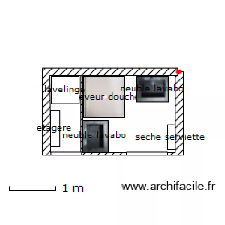 salle de bain. Plan de 