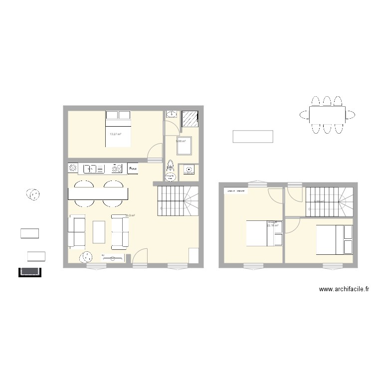 Plan Maison touquet 3 ch. Plan de 0 pièce et 0 m2