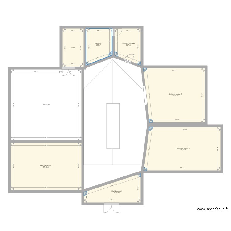 plan projet restaurant. Plan de 0 pièce et 0 m2