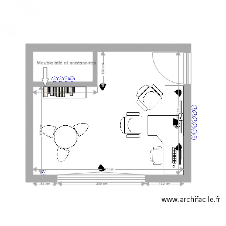 CABINE CREFA. Plan de 2 pièces et 21 m2