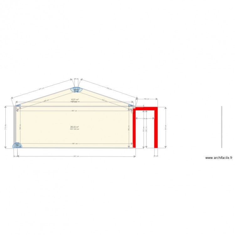 facade w extension. Plan de 0 pièce et 0 m2