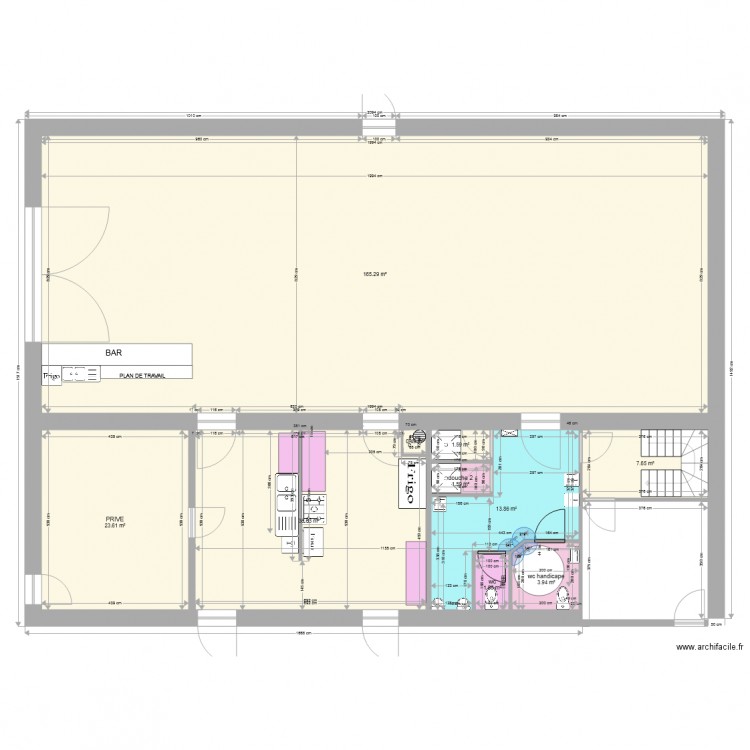 SALLE DE RECEPTION wc handicapé aux normes . Plan de 0 pièce et 0 m2