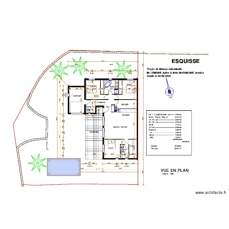 Plan piscine Lemoine. Plan de 0 pièce et 0 m2