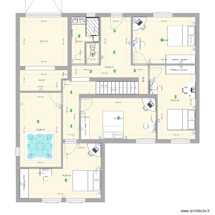 maison st pathus démolition et aménagement avec elec. Plan de 10 pièces et 110 m2