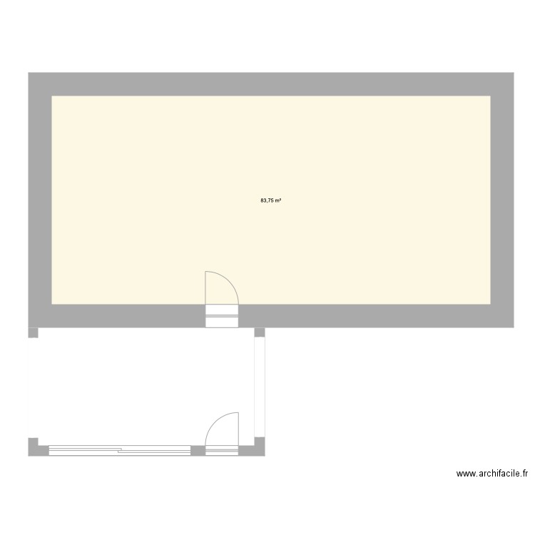 Véranda maison Blars. Plan de 1 pièce et 84 m2