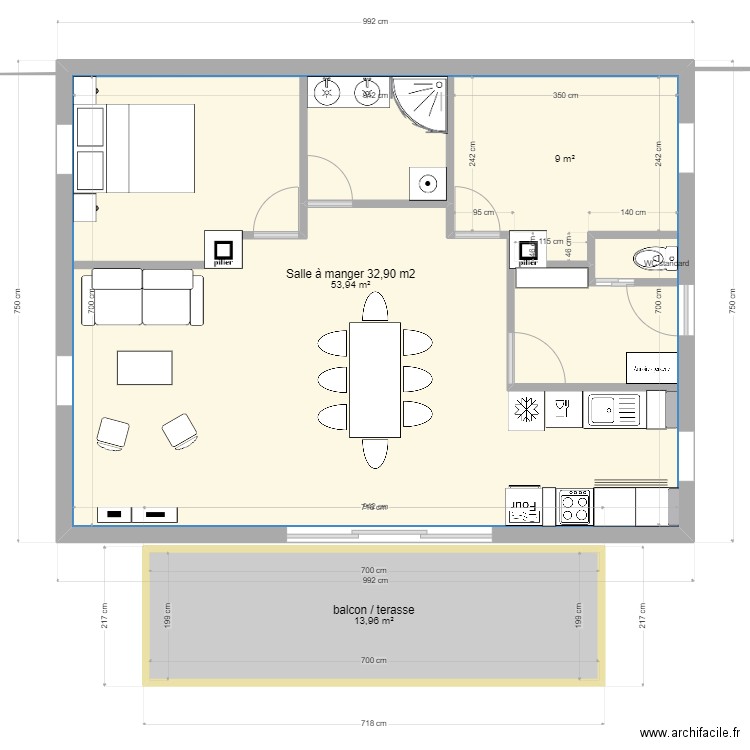 rochail 2 chambres. Plan de 0 pièce et 0 m2