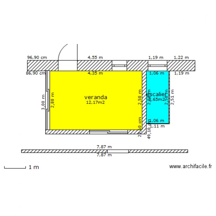 veranda. Plan de 0 pièce et 0 m2