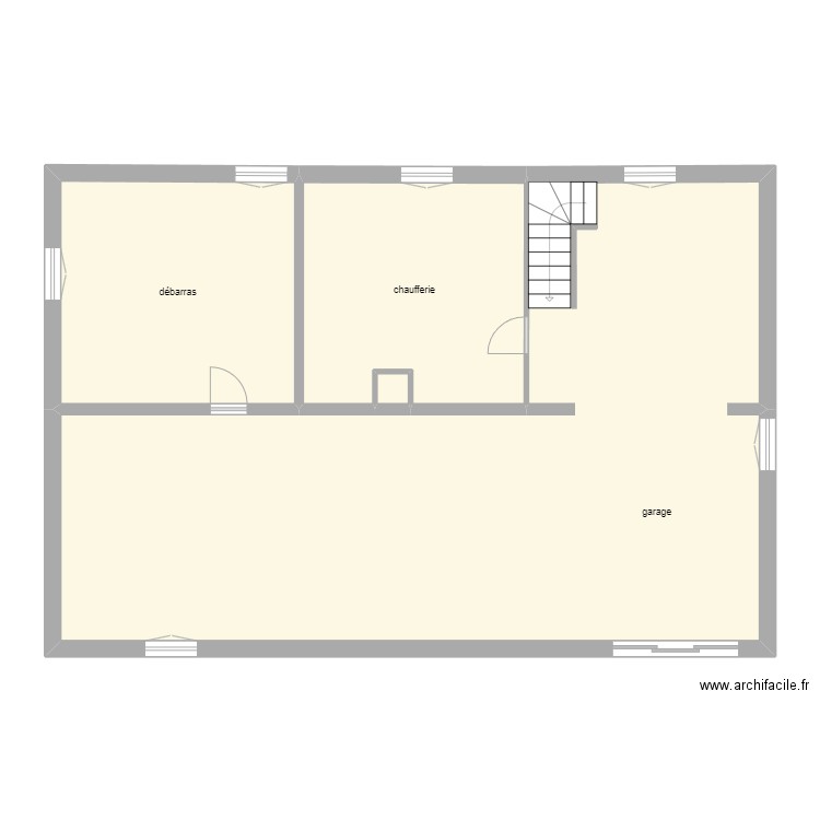 Mouzay sous-sol. Plan de 4 pièces et 113 m2