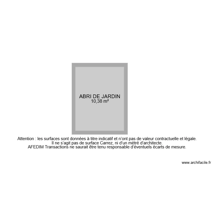 BI 4910 ABRI DE JARDIN. Plan de 