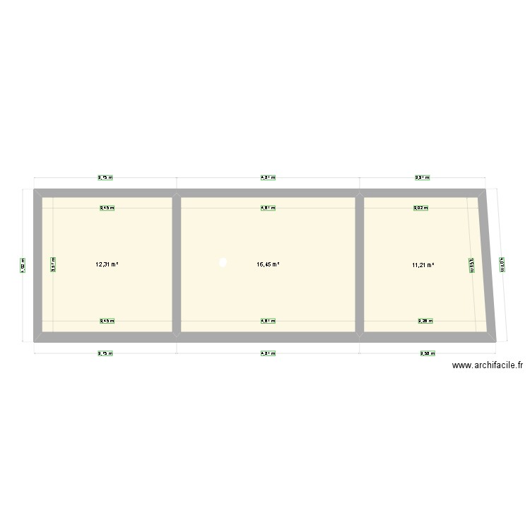Cotation murs et cloisons. Plan de 0 pièce et 0 m2