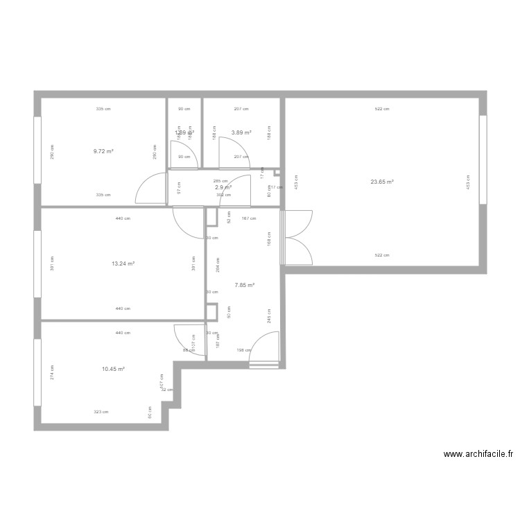Lequeu - EDL. Plan de 11 pièces et 74 m2