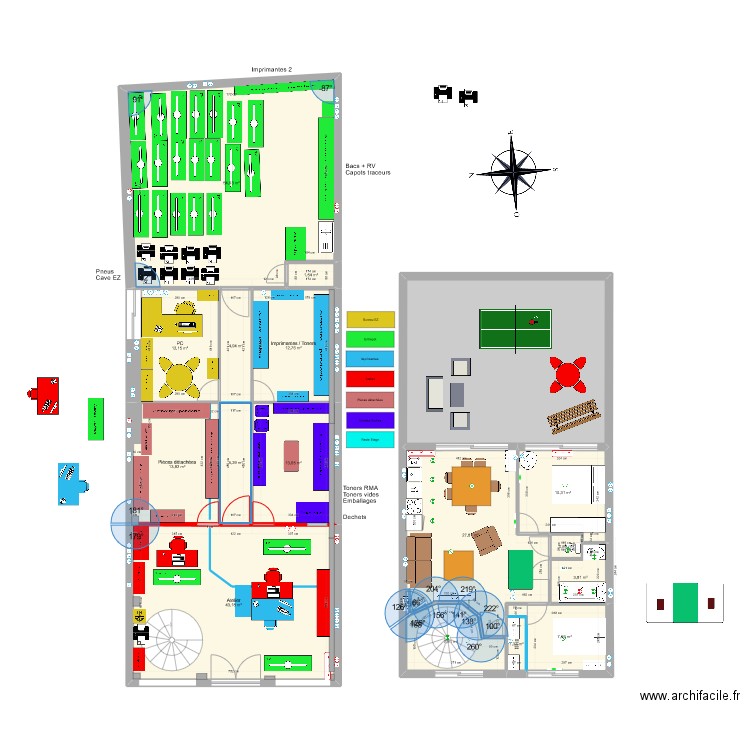 Local et Appart 2 chambres baby foot 2. Plan de 0 pièce et 0 m2