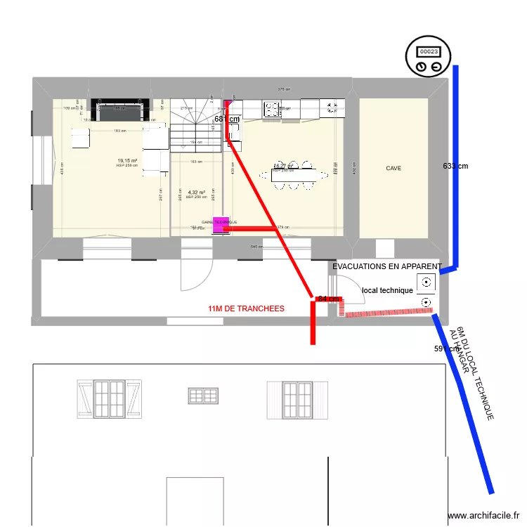 MAISON RDC PLAN GAINES ET TRANCHEES. Plan de MAISON RDC PLAN GAINES ET TRANCHEES. Plan de