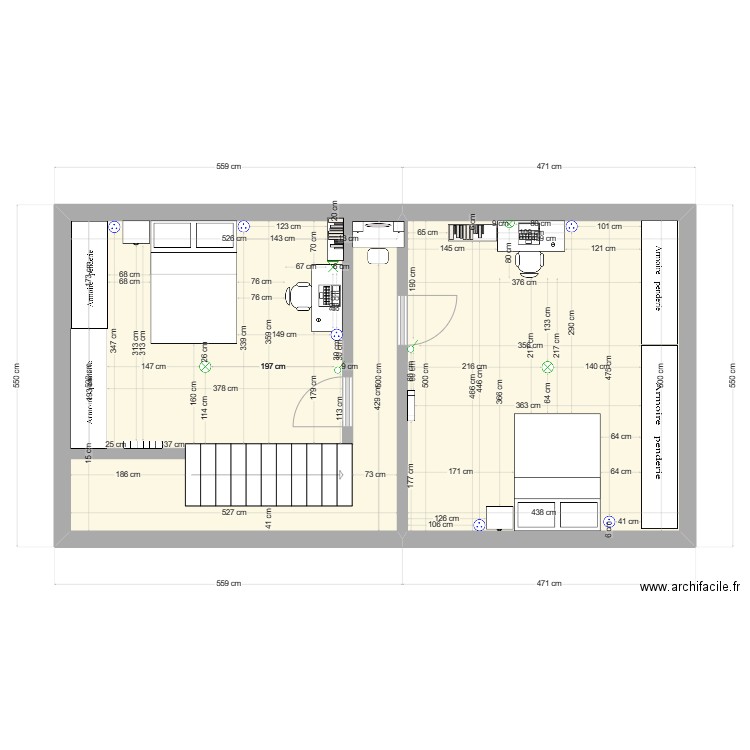 chambre filles. Plan de 0 pièce et 0 m2