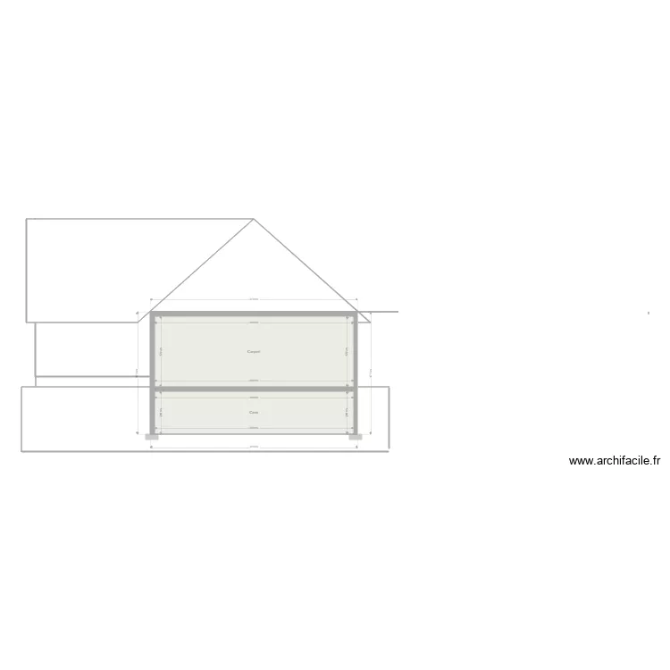 Coupe Pignons champs. Plan de 