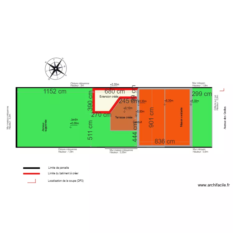 MASSE PROJETE nx. Plan de 